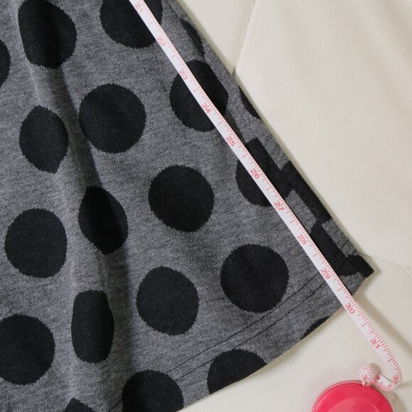 DAMZELS IN THIS DRESS Black & Grey Polka Dot Tie Waist Dress - Picture 8 of 8